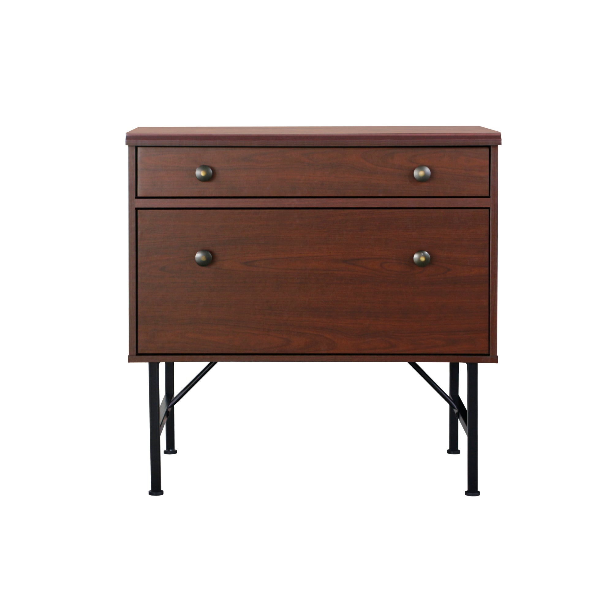 Lateral File Drawer Cherry Wood File Cabinet With 2 Drawers Contemporary Metal Hardware, Legal And A4 Storage, Scratch Resistant Surface Cherry Solid Wood