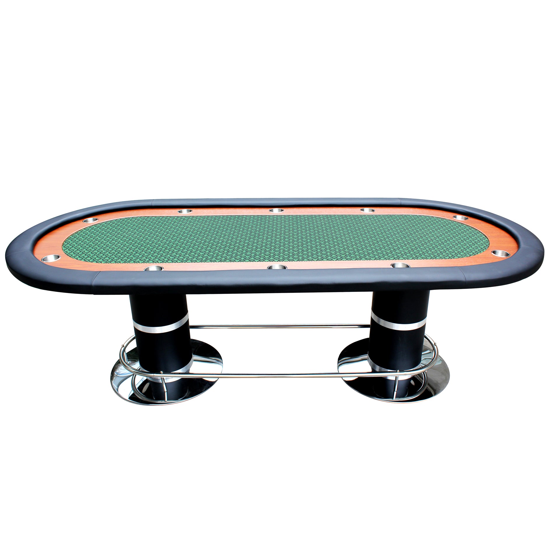 96" 10 Poker Table For 10 Players Casino Games With Speed Cloth Felt Pedestal Base Cup Holders Green Green Primary Living Space Modern Wood Stainless Steel
