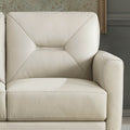 Mavis Leather Sofa Beige Memory Foam Genuine Leather 3 Seat