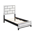 Modern Contemporary White Finish Twin Size Bed 1Pc Wooden Bedroom Furniture Black Line Design Box Spring Required Twin White Wood Bedroom Wood