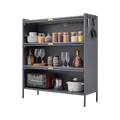 3 Tier Pantry Storage Cabinet Baker Racks For Kitchen With Storage Kitchen Pantry Storage Cabinet Microwave Rack Storage Rack Gray Modern Metal