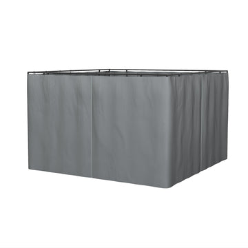 Outsunny 10' X 12' Universal Gazebo Sidewall Set With Panels, Hooks And C Rings Included For Pergolas And Cabanas, Gray Dark Gray Polyester