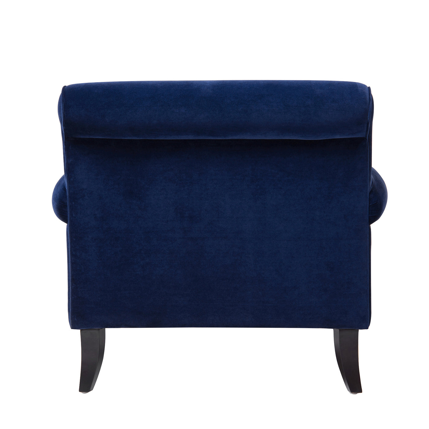 Alana 38" Lawson Accent Arm Chair Metal Casters, Navy Blue Velvet Navy Blue Foam Velvet