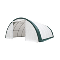 Single Truss Arch Storage Shelter W30'Xl40'Xh15' 11Oz Pe White Green Steel