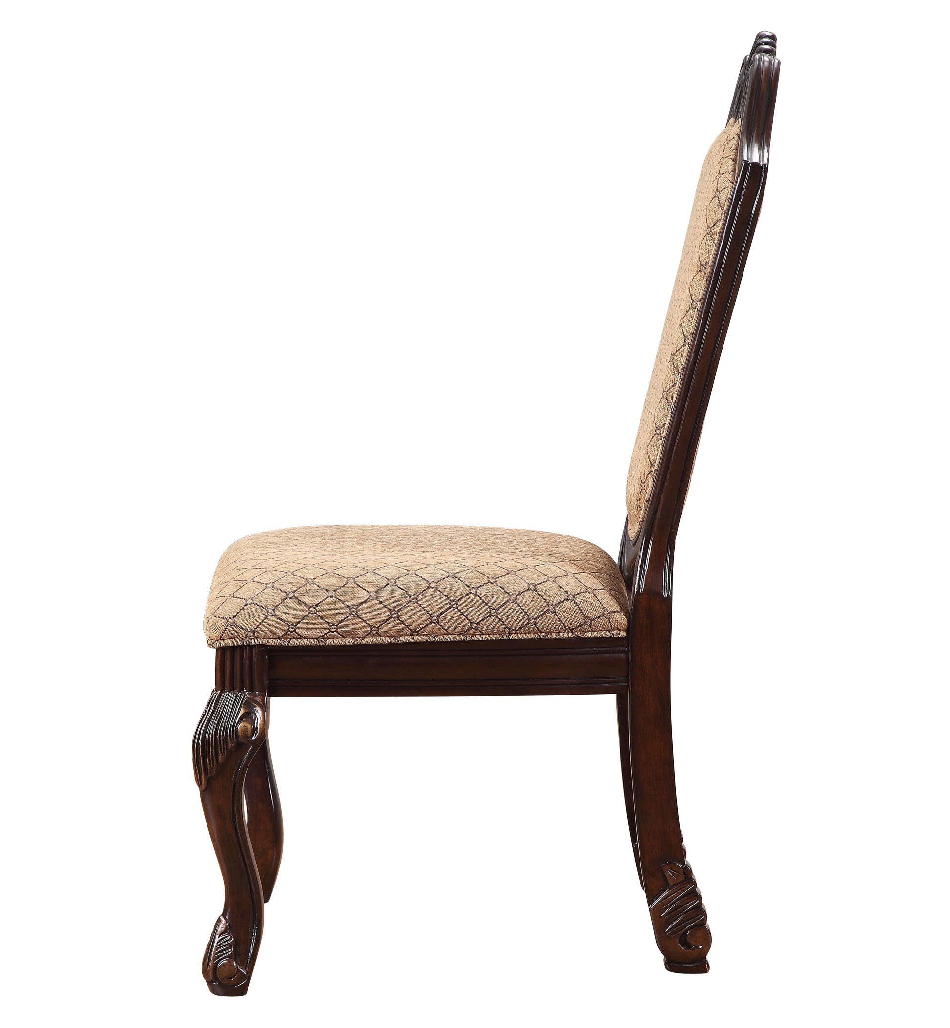 Chateau De Ville Side Chair Set 2 , Fabric & Espresso 64077A Espresso Upholstered