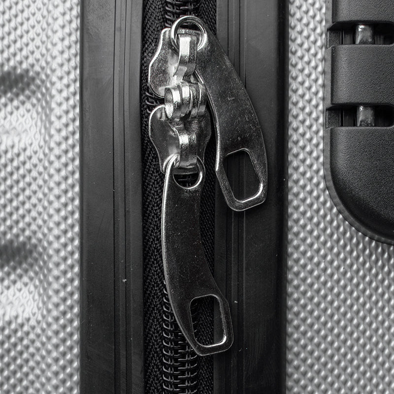 Luggage Set Abs Material Travel Suitcase Set With Spinner Wheels For Men Women, 20'' 24'' 28'' Silver Grey Abs