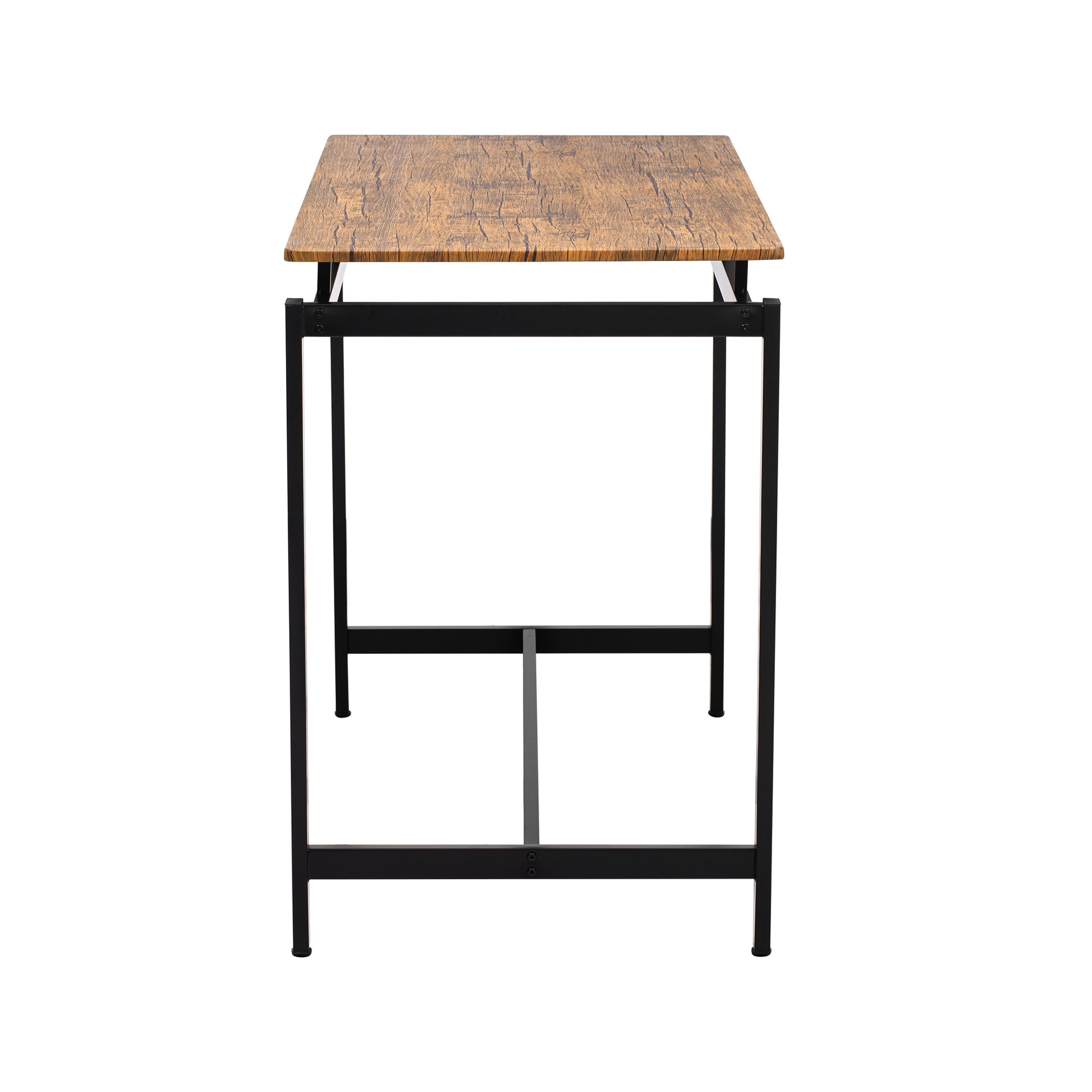 5 Piece Compact Bar Table Set With Table And Stools Modern Industrial Design, Space Saving Furniture For Dining Room And Breakfast Nook Brown Brown Mdf Steel