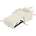 Modern Velvet Armchair Sofa Couch Pull Out Bed,3 In One Convertible For Living Room Sofa Bed,Beige Beige Velvet Cushion Back Medium Soft Medium Duty American Design Pillow Top Arms Foam Velvet 1 Seat