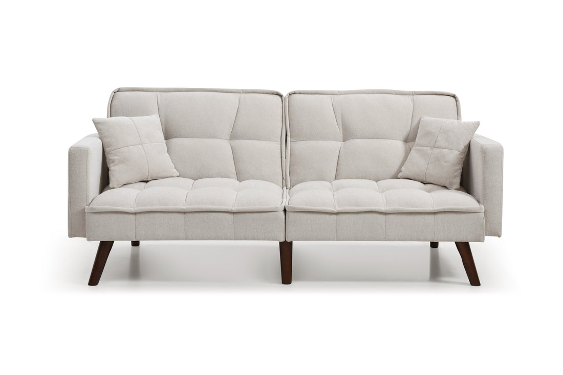 Sofa Bed Sleeper, Usb Charging Port, Chenille Fabric Folding Futon Recliner For Living Room Furniture Apartment Bedroom Office Small Spaces Beige Brown Chenille Wood Primary Living Space Medium Soft Tufted Back Modern Rubberwood Foam Solid Wood 2 Seat