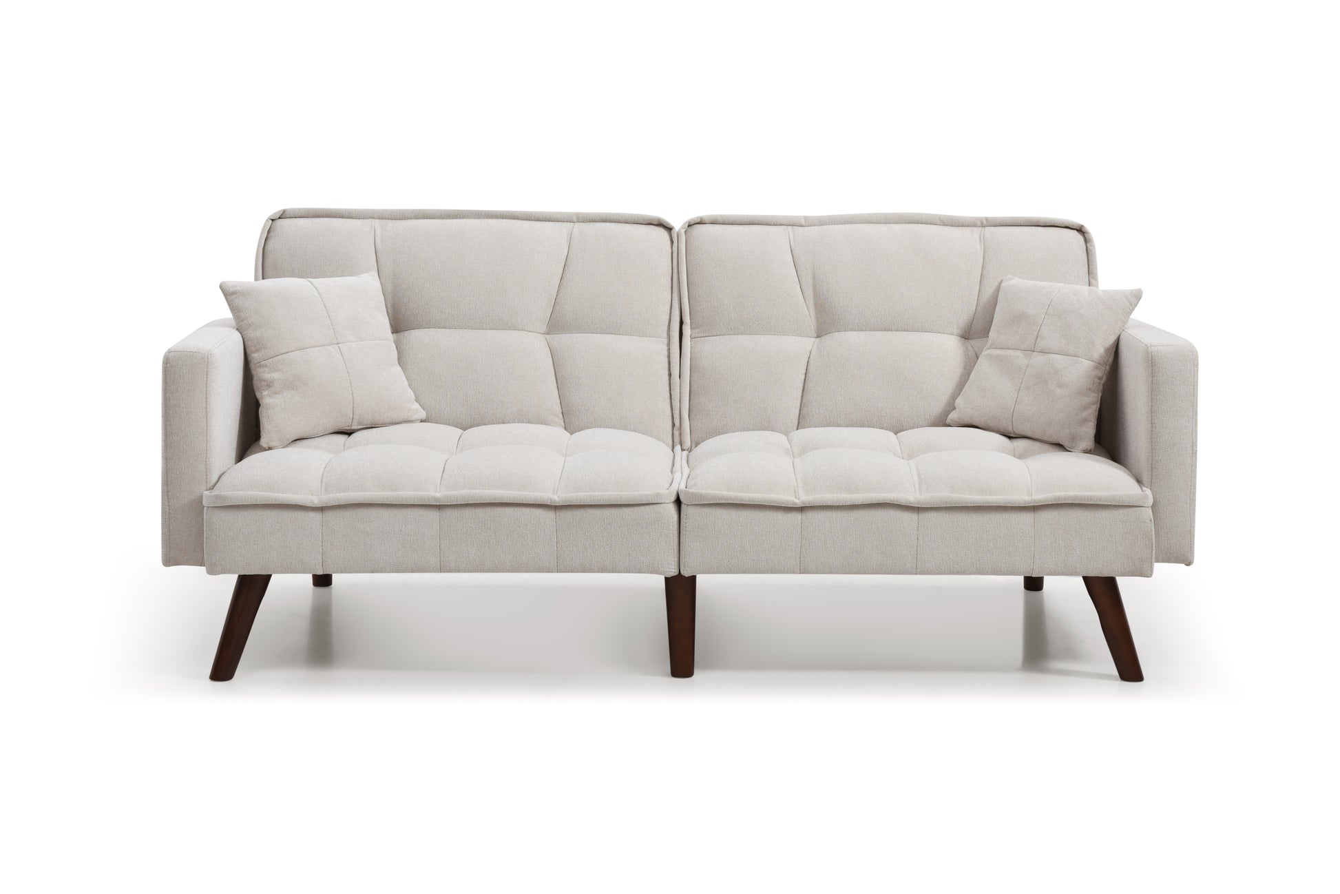 Sofa Bed Sleeper, Usb Charging Port, Chenille Fabric Folding Futon Recliner For Living Room Furniture Apartment Bedroom Office Small Spaces Beige Brown Chenille Wood Primary Living Space Medium Soft Tufted Back Modern Rubberwood Foam Solid Wood 2 Seat