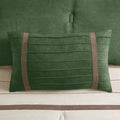 7 Pc Pieced Faux Suede Comforter Set Green King Queen Green Polyester