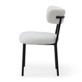 Dining Chairs Set Of 2,Round Upholstered Sherpa Fabric Dining Room Chairs With Curved Backrest,Mid Century Modern Accent Chairs With Black Metal Legs For Dining Room,Living Room,Kitchen Beige Foam