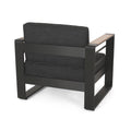 Giovanna Club Chair Black Metal & Wood