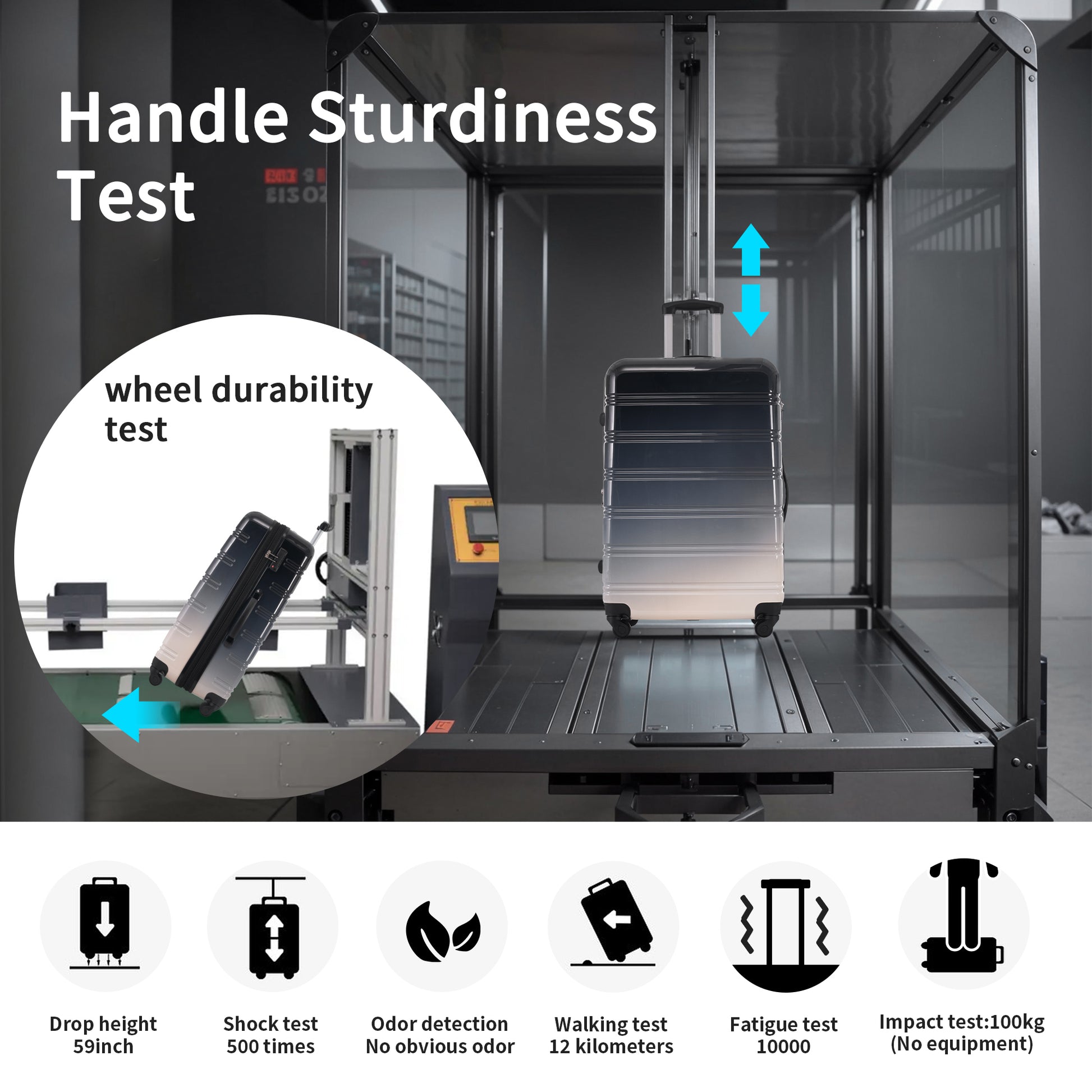 Hardshell Luggage Sets 3 Piece Gradient Color Expandable Suitcase With Spinner Wheels And Tsa Lock Lightweight 20" 24" 28" Available,Gradient Black Black Multi Pc