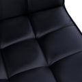 Homcom Home Office Chair, Modern Computer Desk Chair, Task Chair With Upholstered Pu Leather, Adjustable Height, Swivel Wheels, Black Black Faux Leather