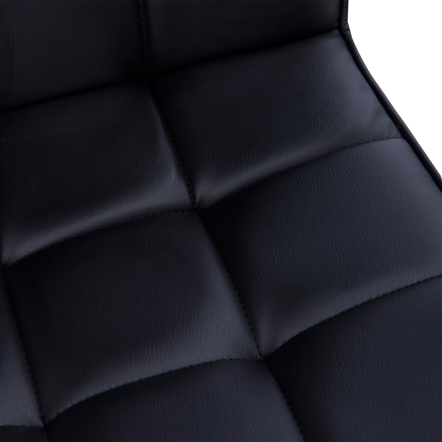 Homcom Home Office Chair, Modern Computer Desk Chair, Task Chair With Upholstered Pu Leather, Adjustable Height, Swivel Wheels, Black Black Faux Leather