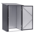 Outsunny 3.3' X 3.4' Outdoor Storage Shed, Galvanized Metal Utility Garden Tool House, Lockable Door For Backyard, Bike, Patio, Garage, Lawn, Dark Gray Dark Gray Steel