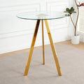 Modern Kitchen Glass Dining Table Round Tempered Glass 31.5