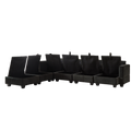 113.5'' Modular Sectiona Corduroy Sofa, Sectional Couches For Living Room U Shaped Sectional Couch With Storage Ottoman, 6 Seats Convertible Sectionals With Chaise Black Corduroy 6 Seat