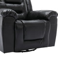 3 Seater Home Theater Recliner Manual Recliner Chair With Two Built In Cup Holders For Living Room,Bedroom, Black Old Sku:Pp302955Aab Black Foam Pu