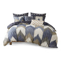 3 Piece Duvet Cover Mini Set King Multicolor Cotton