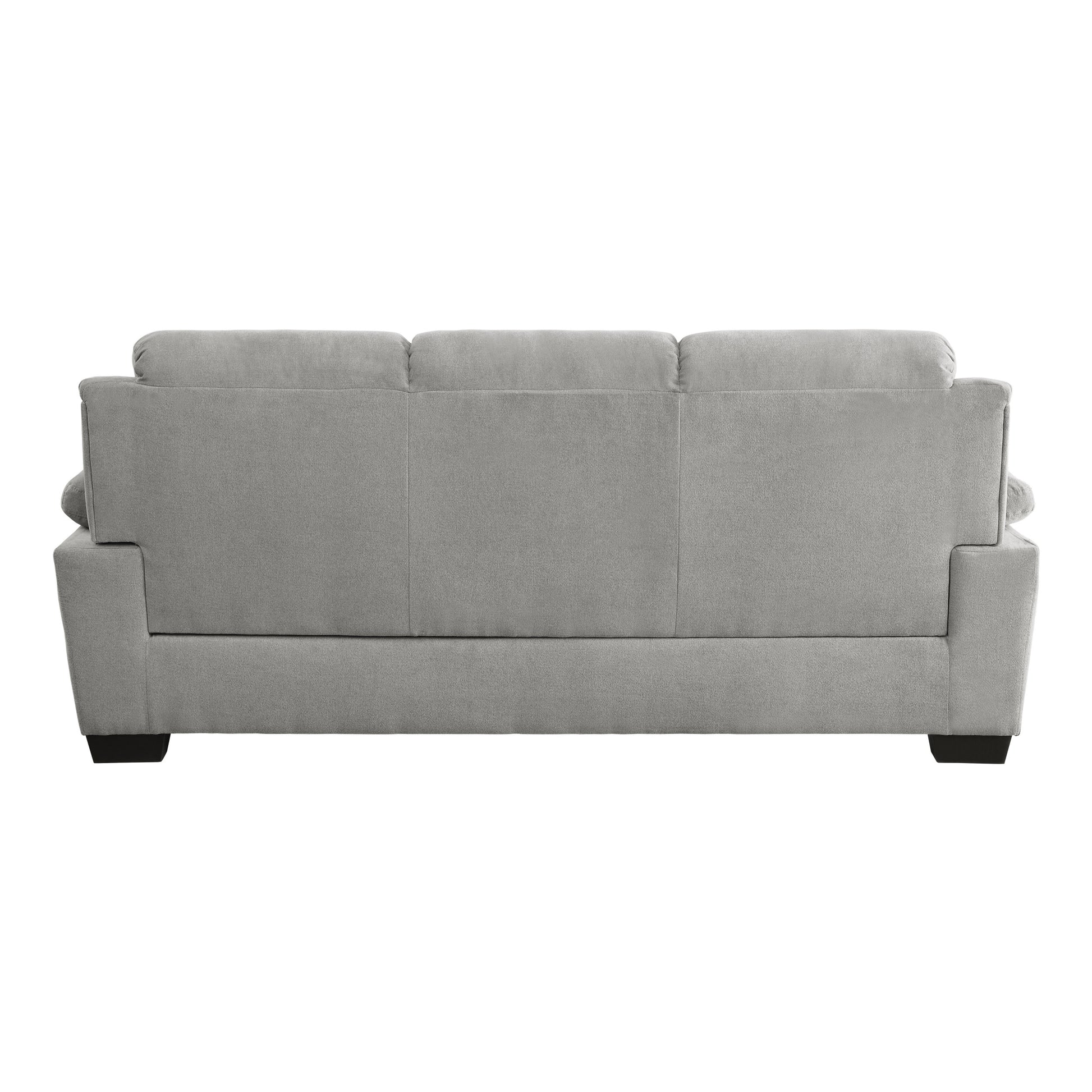 Modern Living Room 3Pc Sofa Set Plush Comfortable Sofa Loveseat Chair Gray Textured Fabric Channel Tufting Solid Wood Frame Furniture Gray Polyester Wood Primary Living Space Contemporary Pillow Top Arms Solid Wood 6 Seat