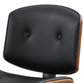 Black And Walnut Swivel Office Chair Black Brown Office Office Chairs Walnut Swivel Faux Leather