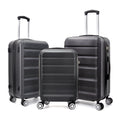 3 Piece Luggage 20Inches,24Inches,28Inches Featuring 360 Rotating Wheels And Tsa Lock Abs Hard Shell Yet Practical Design Suitable For Both Men And Women Black Abs