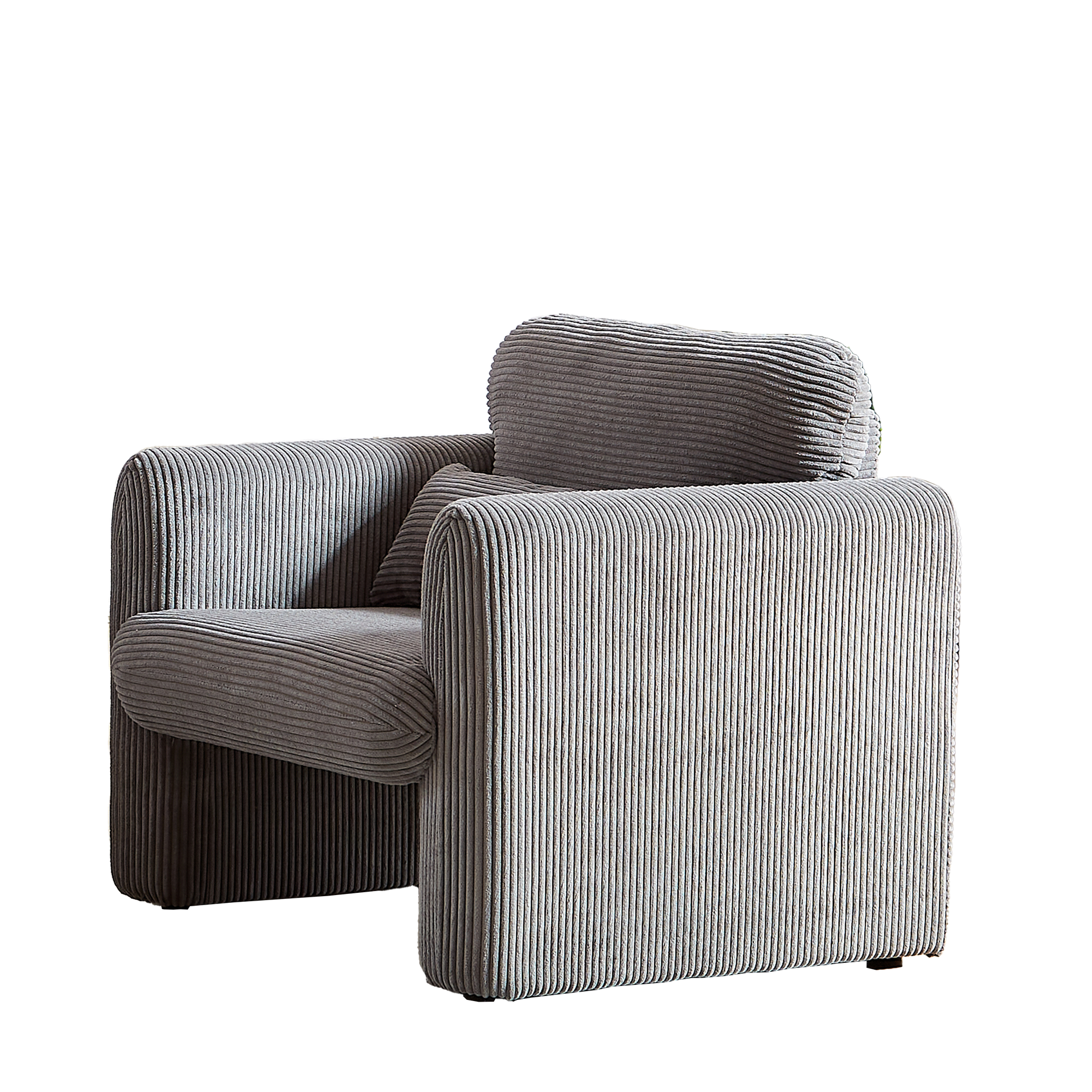 60"Corduroy Fabric Sofa With Two 33" Single Sofa, Modern Sofa With Support Pillow, For Apartment, Office, Living Room & Bedroom Grey Corduroy 4 Seat