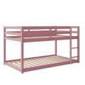 Twin Over Twin Floor Bunk Bed,Pink Twin Pink Pine