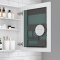 20'' W X 26'' H Surface Frameless Mirror Medicine Cabinet, Beveled Mirror Edges Bathroom Medicine Cabinet, Right Opening Door White Engineered Wood
