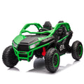 24V Two Seater Kids Ride On Utv W Parents Control,20In Seat Width,400W Super High Power,Four Wheel Suspension,Bluetooth,Mp3,Usb,Led Light,Horn,Rear Storage Space,Speeds 3.73 4.97Mph For Kids Aged 3 . Green 100 149 Lbs Polypropylene