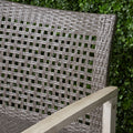 Hampton Wood Wicker Seat Grey Metal & Wood