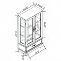 Glass Cabinet Lighted Glass Cabinet Curio Display Cabinet With Adjustable Glass Shelves 2 Doors And 1 Drawer Cabinet Bulb Included Oak Oak Mdf Glass