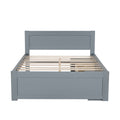 Full Size Platform Bed With Drawer And Two Shelves, Gray Full Gray Mdf Lvl