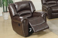 Modern 1Pc Manual Motion Recliner Chair Glider Dark Brown Bonded Leather Armrest Cushion Seating Living Room Furniture Dark Brown Faux Leather Primary Living Space Contemporary,Modern Bonded Leather