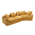 Modular Sectional Sofa, U Shaped Couch With Sofa For Five & Pillows, Modern Minimalist Chenille Fabric Large Comfy Cloud Sofas, Living Room Furniture Sets Mustard Yellow Chenille 5 Seat
