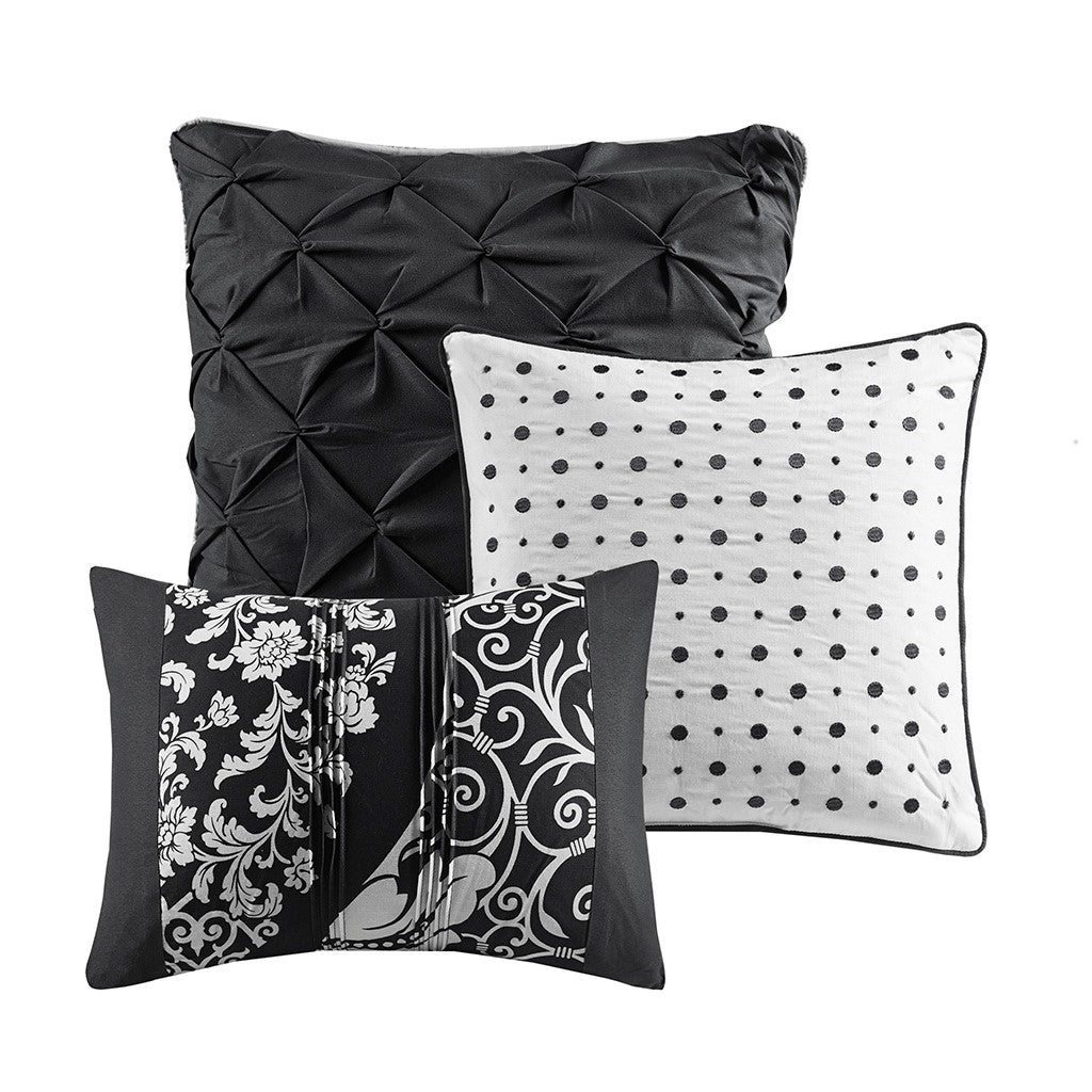 6 Piece Printed Duvet Cover Set Queen Multicolor Polyester