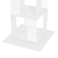 5 Tier Rotating Bookshelf, Floor Rack Simple Bookcase With Acrylic Plate Student Multi Function Creative Bookshelf For Living Room With Anti Toppling Base White Particle Board