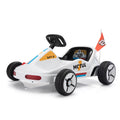 12V Kids Ride On Go Kart, Electric 4 Wheeler Car With Remote Control, Cushioned Seat, Led Lights, Mp3 Music, Bluetooth, Pedal Control, Battery Powered Vehicle For 3 8 Years Old, White White Polypropylene