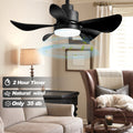 28' Ceiling Fans With Lights And Remote App Control, Low Profile Ceiling Fans With 5 Reversible Blades 3 Colors Dimmable 6 Speeds Ceiling Fan For Bedroom Kitchen Black Casual,Classic Abs Steel Q235