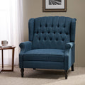 One And Half Seater Recliner Navy Blue Fabric