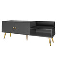 Modern Shoe Storage Bench With Hidden Storage And Upholstered Cushions For Bedside, Living Room And Entryway Gray Gray Mdf Metal