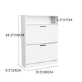 Shoe Storage Cabinet With 2 Flip Drawers, Sturdy Wood Hidden Shoe Storage, Freestanding Narrow Slim Shoe Organizer For Front Door Entrance, Living Room, Hallway, Bedroom White White White Primary Living Space Mdf