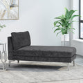 Chaise Lounge Black Fabric 1 Seat