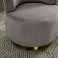 Coolmore 360 Degree Swivel Cuddle Barrel Accent Sofa Chairs, Round Armchairs With Wide Upholstered, Fluffy Velvet Fabric Chair For Living Room, Bedroom, Office, Waiting Rooms Gray Foam Velvet