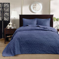 Reversible Bedspread Set Navy King Navy Cotton