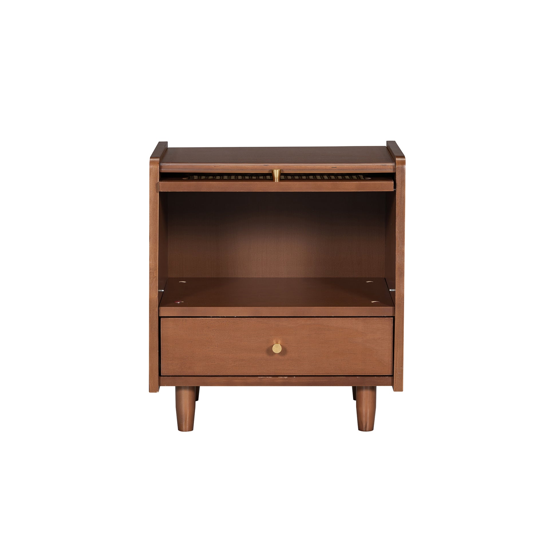 3 Pieces Bedroom Set With Full Size Wooden Bed Frame, 1 Vintage Nightstand And 1 Makeup Vanity Set With Stool,Walnut Expected Arrival Time: 08.23 Full Walnut 3 Piece Set Wood