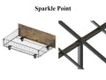 Queen Bed Frame With Led Lights And Charging Station Robust Metal Wood Construction, Rustic Wood Platform Bed Frame With 2 Drawers, No Box Spring Needed, Noise Free, Vintage Brown, Easy Assemble Box Spring Not Required Queen Black Brown Metal Brown