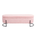 Coolmore Storage Ottoman,Bedroom End Bench,Upholstered Fabric Storage Ottoman With Safety Hinge, Entryway Padded Footstool, Ottoman Bench For Living Room & Bedroom Pink Pink Foam Velvet